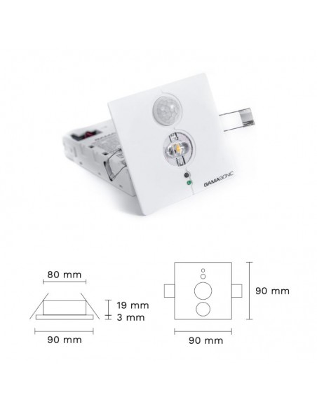 EQUIPO EMERGENCIA GAMASONIC HALL EMB C/SENS 3W LC AMBIE