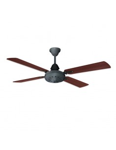 VENTILADOR TECHO 4 PAL MADERA 5 VELOC PATINA PLATA