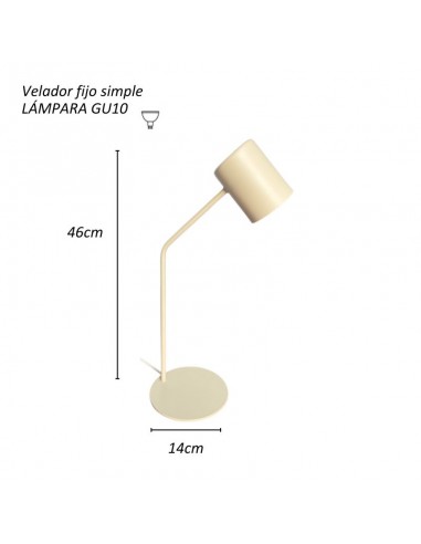 VELADOR CABEZAL RECTO FIJO ARENA 46CM GU10