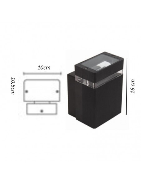 APLIQUE MAO I 1 LUZ GU10 NEGRO CANDIL .