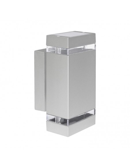 APLIQUE MAO II 2 LUCES GU10 PLATA CANDIL