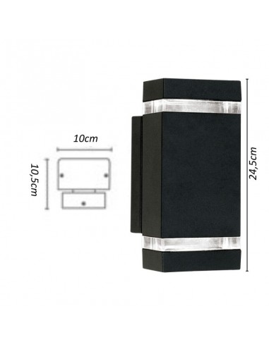 APLIQUE MAO II 2 LUCES GU10 PLATA CANDIL