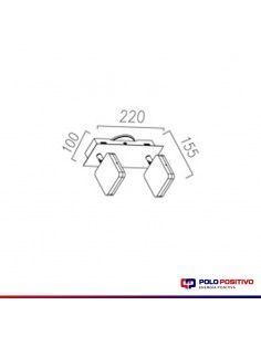 APLIQUE LED JOHN 2 LUCES 4,2W CROMO 3000K CANDIL 2