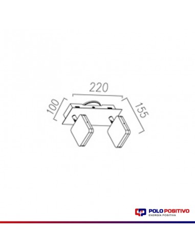 APLIQUE LED JOHN 2 LUCES 4,2W CROMO 3000K CANDIL