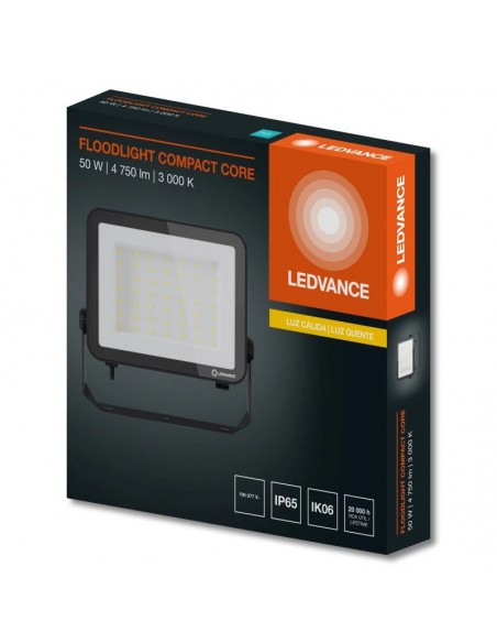 PROYECTOR LED LEDVANCE FL COMPACT IP65 50W 3000K LUZ CALIDA