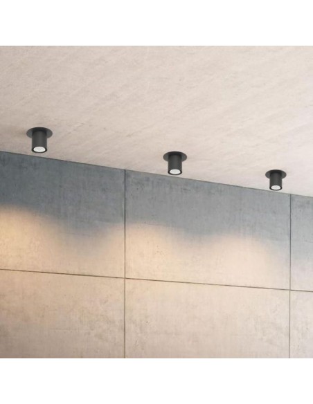 PLAFON DICRO 1 LUZ REDONDO NEGRO CHAPA