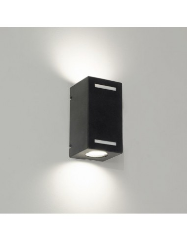APLIQUE BIDIRECCIONAL RECTANGULAR 2 LUCES GU10 NEGRO