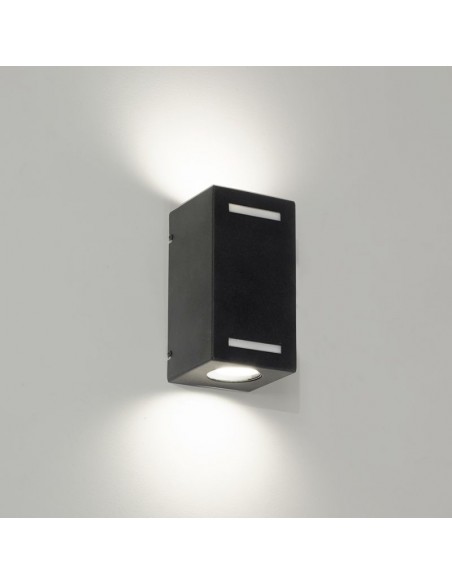 APLIQUE BIDIRECCIONAL RECTANG 2 LUCES GU10 NEGRO LUCERA SJ