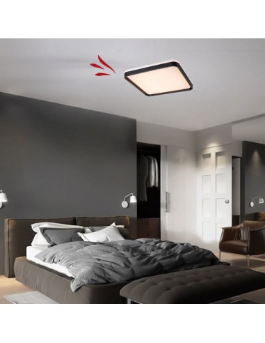 PLAFON LED NIZA NEGRO 48W 50X50CM LUZ CALIDA