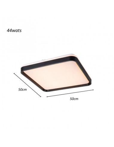 PLAFON LED NIZA NEGRO 48W 50X50CM LUZ CALIDA