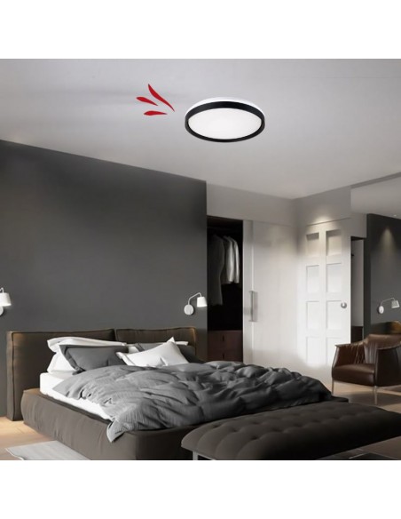 PLAFON LED SPLIT NEGRO 48W 50CMS LUZ CALIDA