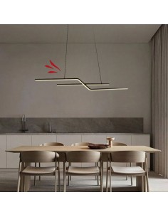 COLGANTE LED SEVERENCE 22W 105CM NEGRO BLANCO DINAMICO 2