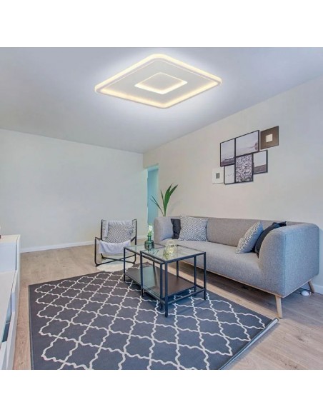 PLAFON CUADRADO FIAT L LED 35W 40CM BLANCO