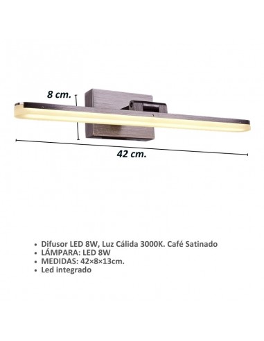 APLIQUE LED DIFUSOR KAMALA 8W LUZ CALIDA 3000K