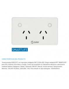 ENCHUFE TOMA SMART WIFI 10A DOBLE 2