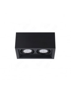 PLAFON ECUA DICRO 2 LUCES NEGRO CANDIL