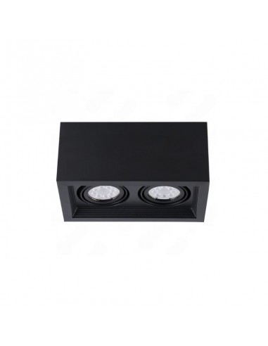 PLAFON ECUA DICRO 2 LUCES NEGRO CANDIL