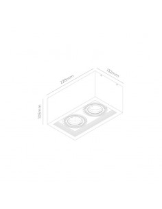 PLAFON ECUA DICRO 2 LUCES NEGRO CANDIL 2
