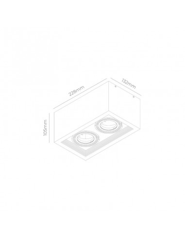 PLAFON ECUA DICRO 2 LUCES NEGRO CANDIL