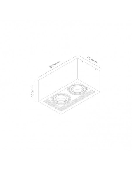 PLAFON ECUA DICRO 2 LUCES NEGRO CANDIL