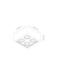 PLAFON ECUA DICRO 4 LUCES BLANCO CANDIL 2