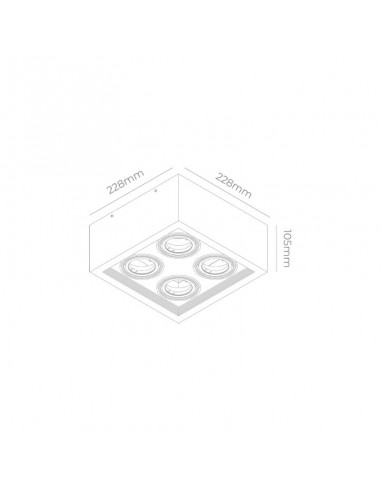 PLAFON ECUA DICRO 4 LUCES BLANCO CANDIL