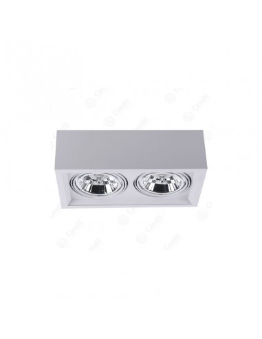 PLAFON ECUA AR111 2 LUCES BLANCO CANDIL
