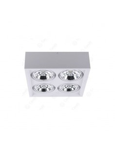 PLAFON ECUA AR111 4 LUCES BLANCO CANDIL