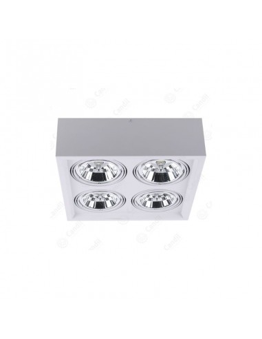 PLAFON ECUA AR111 4 LUCES BLANCO CANDIL