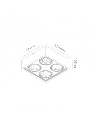 PLAFON ECUA AR111 4 LUCES BLANCO CANDIL