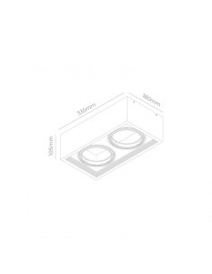 PLAFON ECUA AR111 2 LUCES NEGRO CANDIL 2