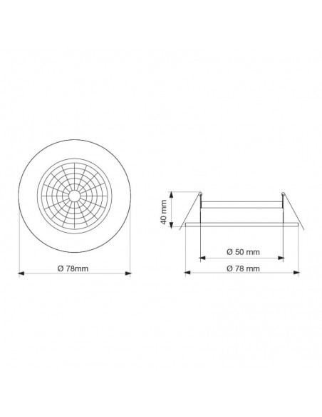 SPOT EMBUTIR DICRO FIJO  80MM C/ ZOCALO BLANCO TEXT