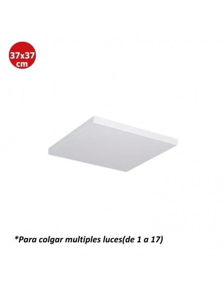 TAPA CUADRADA P/COLG. MULTILUCES DE 1 A 17 370X370X25 BLANCO