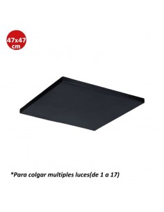 TAPA CUADRADA P/COLG. MULTILUCES DE 1 A 17 470X470X25 NEGRO
