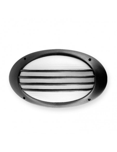 TORTUGA OVAL POLIPROPILENO C/ REJA ARO ALTO NEGRO E27