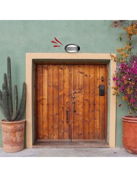 TORTUGA OVAL POLIPROPILENO C/ REJA ARO ALTO NEGRO E27