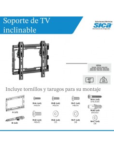 SOPORTE TV  23-43" INCLINABLE 45KG 2