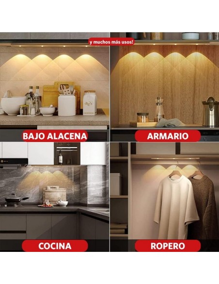 BAJO ALACENA LED 3L 40CMS SENS.MOV. USB DIMMER 3 INTENS