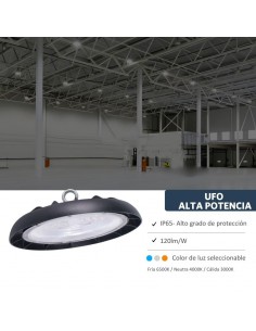 COLGANTE INDUSTRIAL UFO 200W 3000 - 4000 - 6500 K TECLASTAR 2