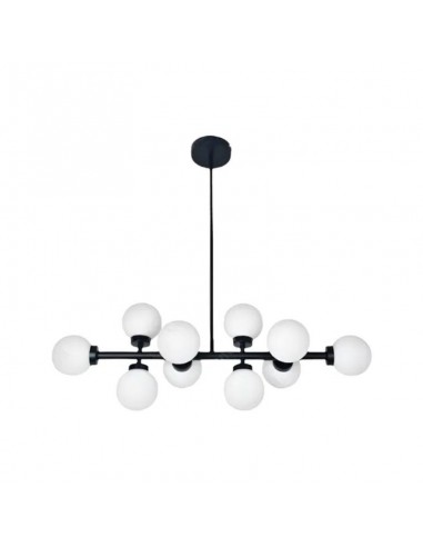 COLGANTE BALL G9 10 LUCES LINEAL NEGRO TEX CANDIL