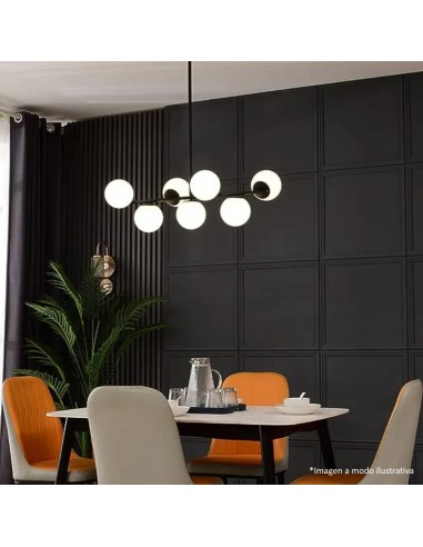 COLGANTE BALL G9 10 LUCES LINEAL NEGRO TEX CANDIL