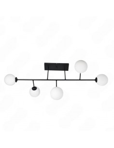 COLGANTE BALL G9  5 LUCES LINEAL NEGRO TEX CANDIL