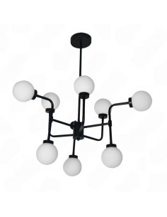 COLGANTE BALL G9  9 LUCES NEGRO TEX CANDIL
