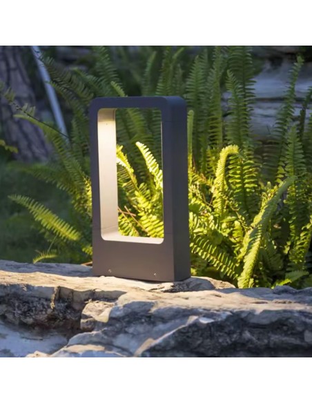 FAROLA LED 7W 30CM 3000K NEGRO IP65 ALUMINIO