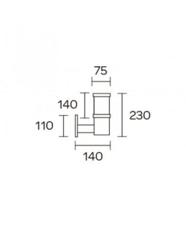 FAROLA PARED ALUMINIO 2400 E27 NEGRO