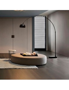 LAMPARA DE PIE ARQUEADA BASE MARMOL BLANCO ROCK XL 2