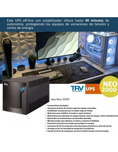 UPS NEO 2000 (4 TOMAS+USB+MODEM+SOFT)