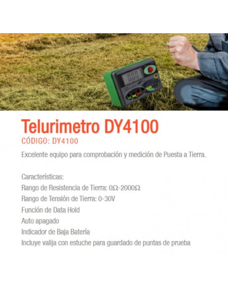TELURIMETRO MEDIDOR DIGITAL PUESTA TIERRA DY4100 GRALF