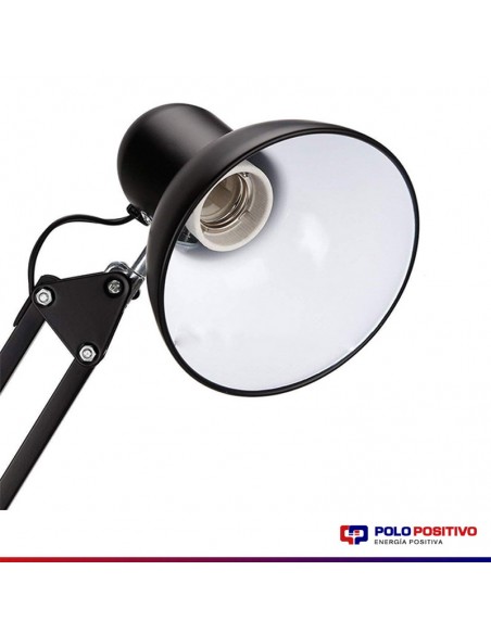 LAMPARA ESCRITORIO CLASSIC E27 DOBLE BRAZO NEGRO