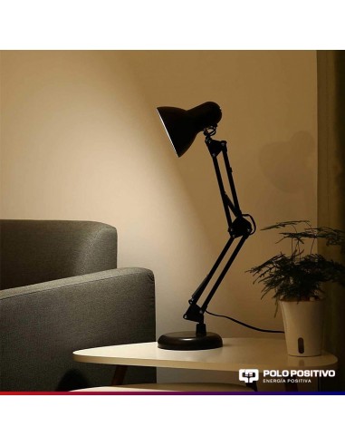 LAMPARA ESCRITORIO CLASSIC E27 DOBLE BRAZO NEGRO